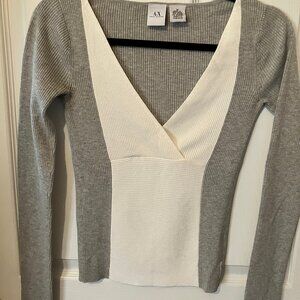 Armani Exchange Vintage Sweater/Pullover Gray/White Size M Teen